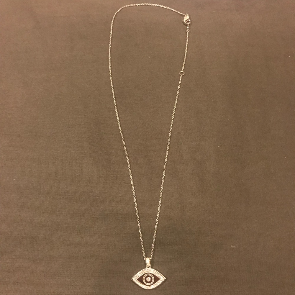 Silver eye necklace